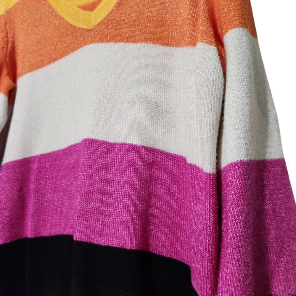 Lane Bryant Sweater Size 14/16 Striped Tunic Sweater Colorful - Picture 7 of 15